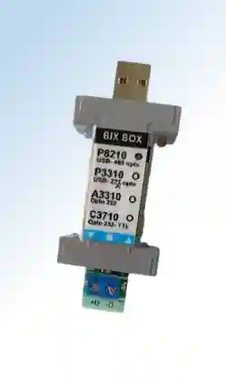 P8210 puerto USB-RS485, aislado. Pequeño y robusto, ideal uso industrial, laboratorios, etc. No necesita alimentación externa.